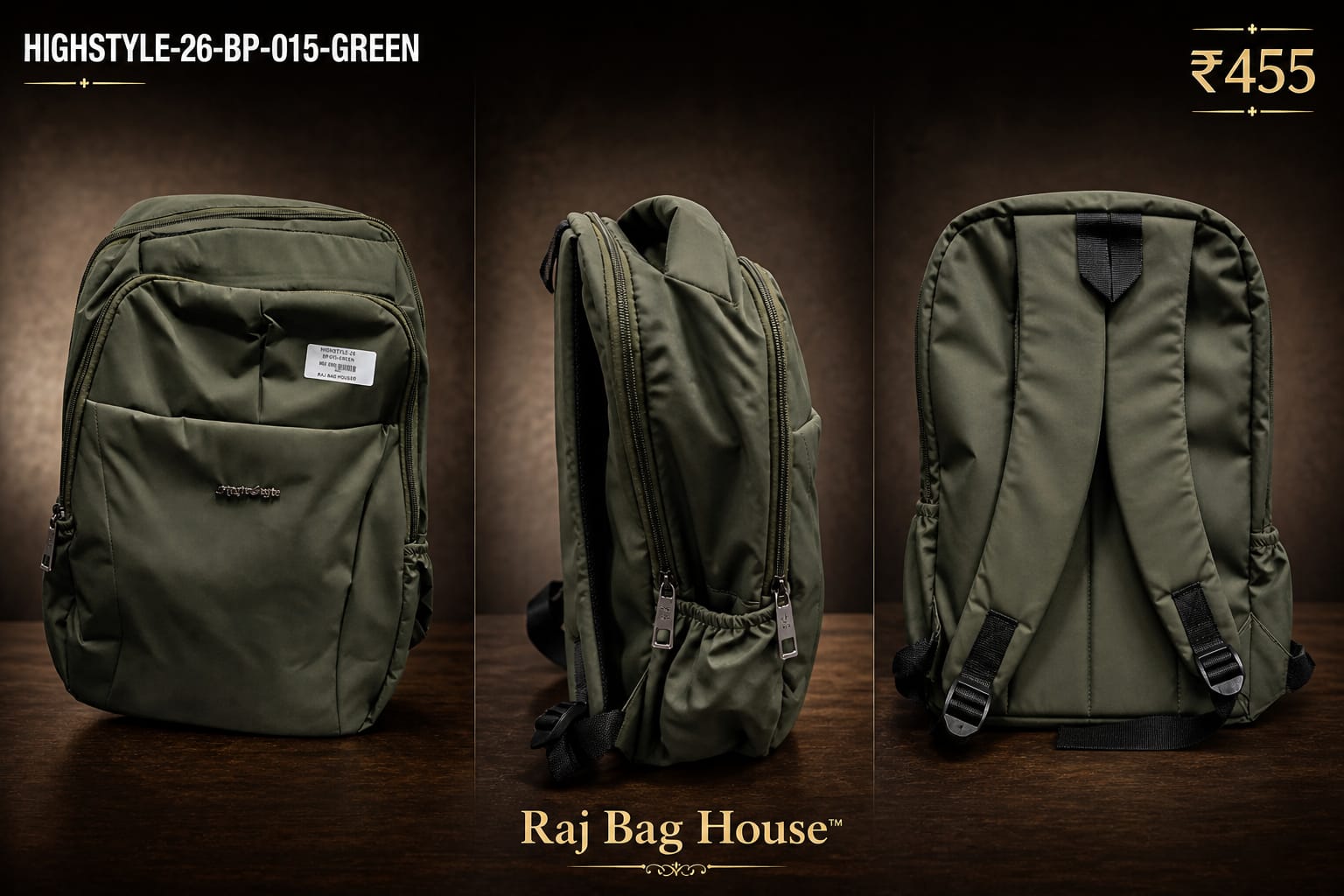 HighStyle Backpack 26-BP-015 - Olive Green