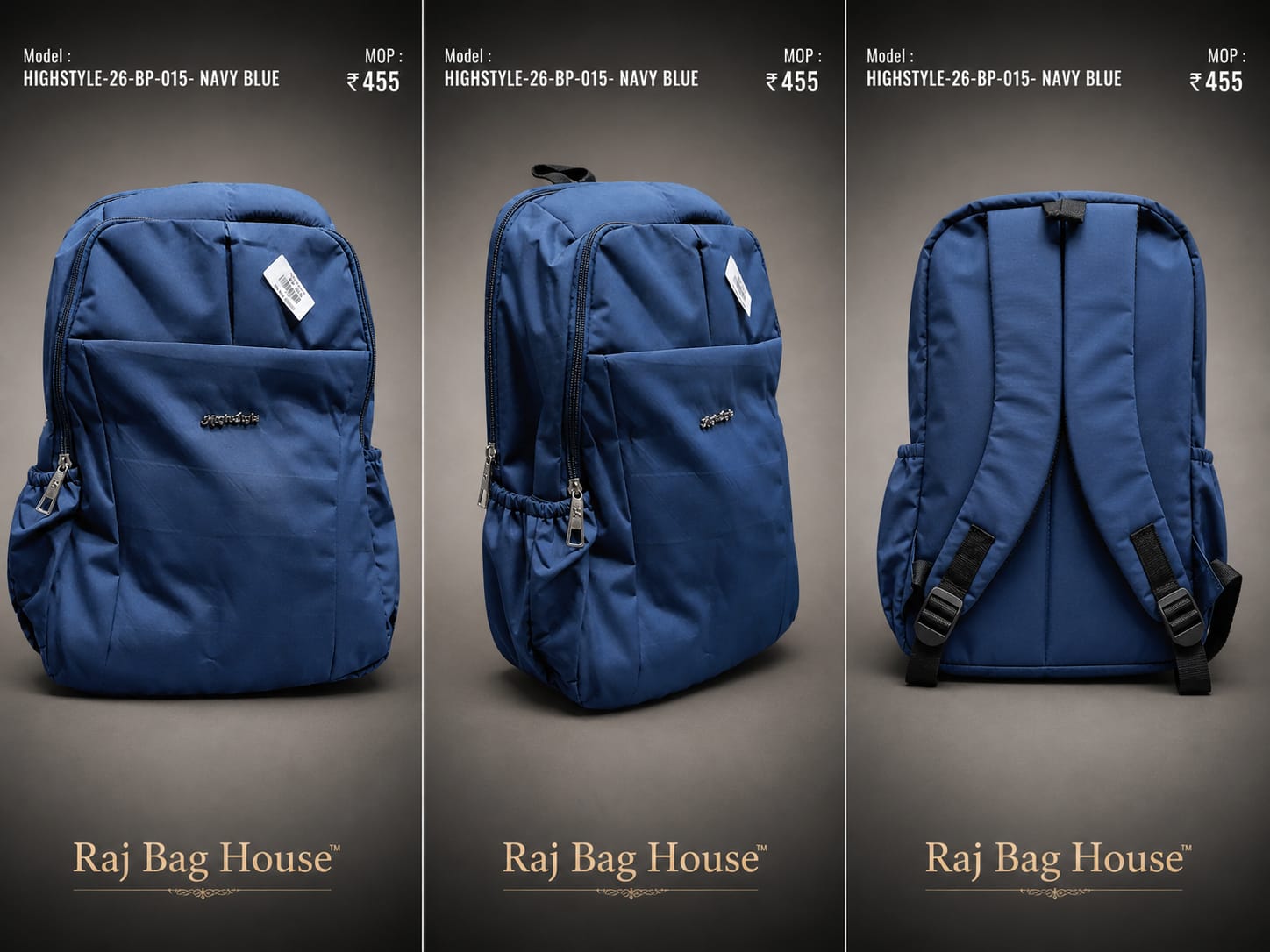 HighStyle Backpack 26-BP-015 - Navy Blue