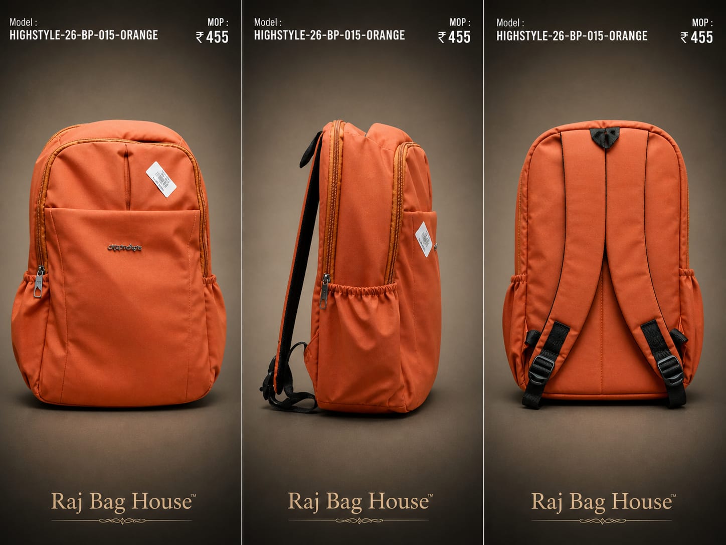 HighStyle 015 Large Backpack – Orange 2