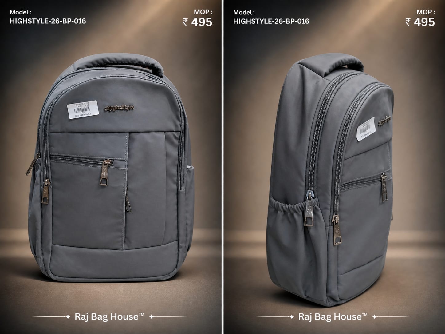 HighStyle 016 Small Backpack – Grey 2