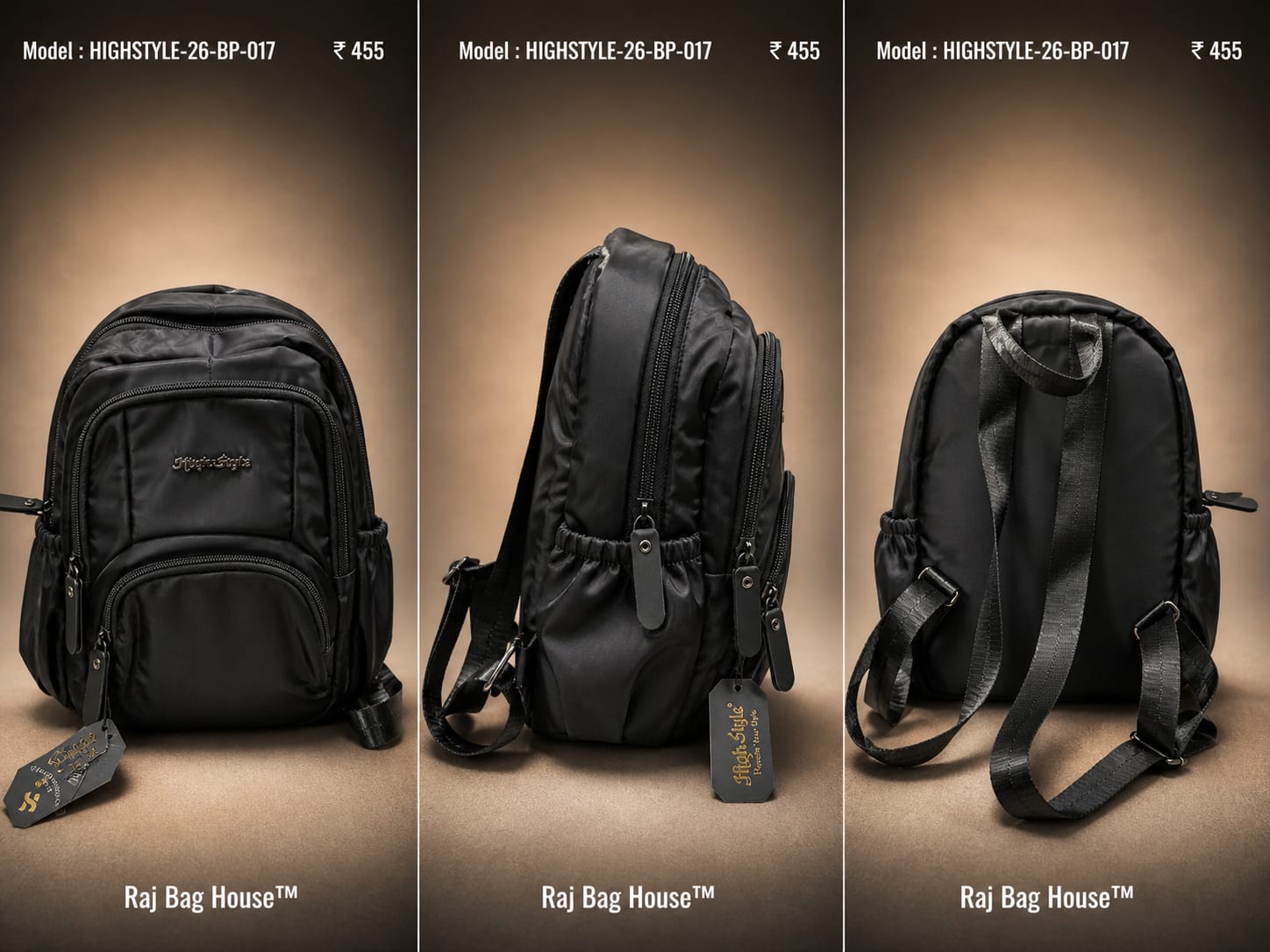 HighStyle Backpack STYLE-26-BP-017 - Black