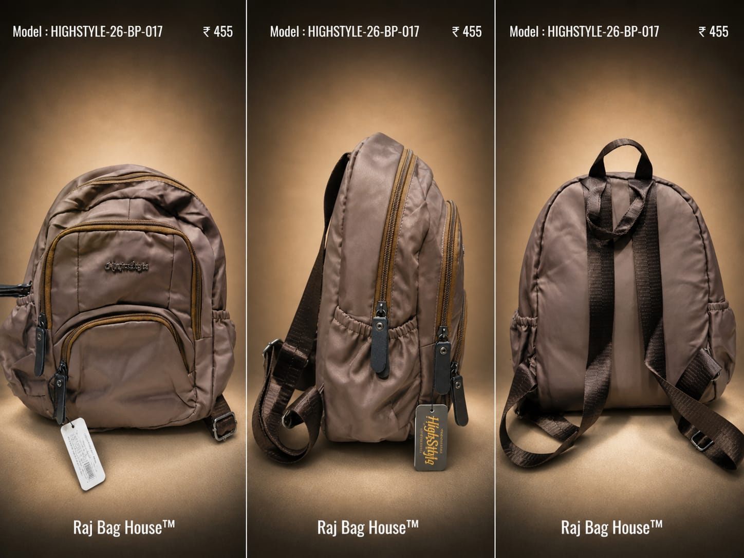 HighStyle Backpack STYLE-26-BP-017 - Brown