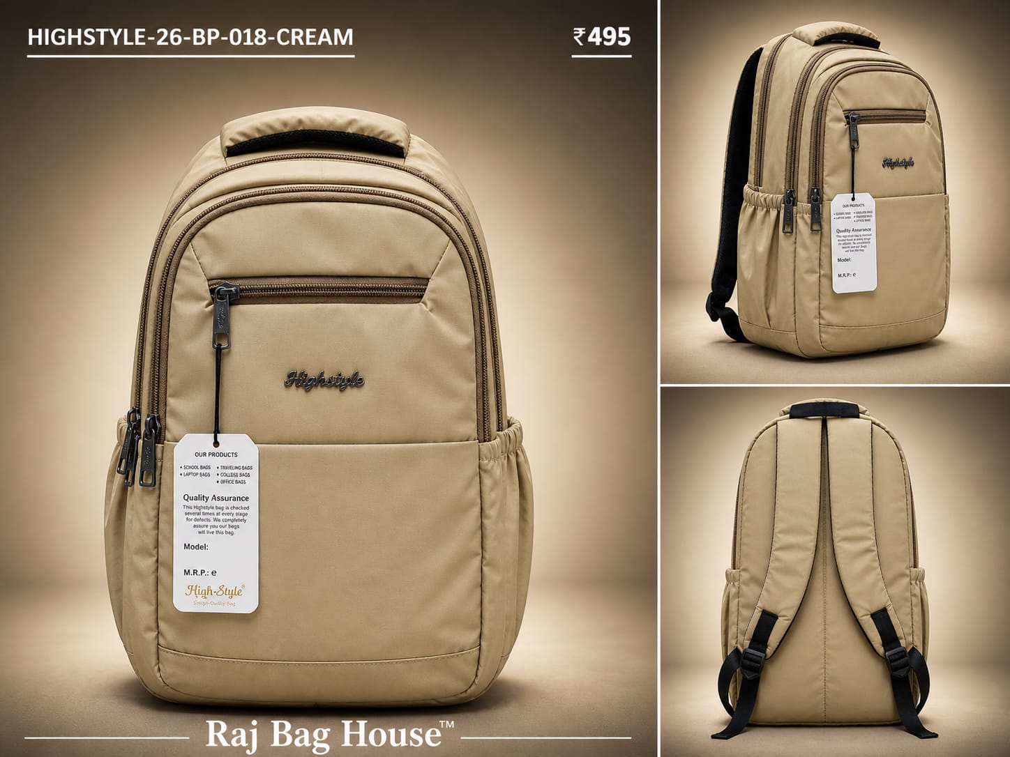 HighStyle Backpack 26-BP-018 - Cream