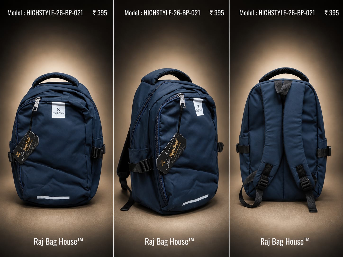 HighStyle Backpack STYLE-26-BP-021 - Navy Blue