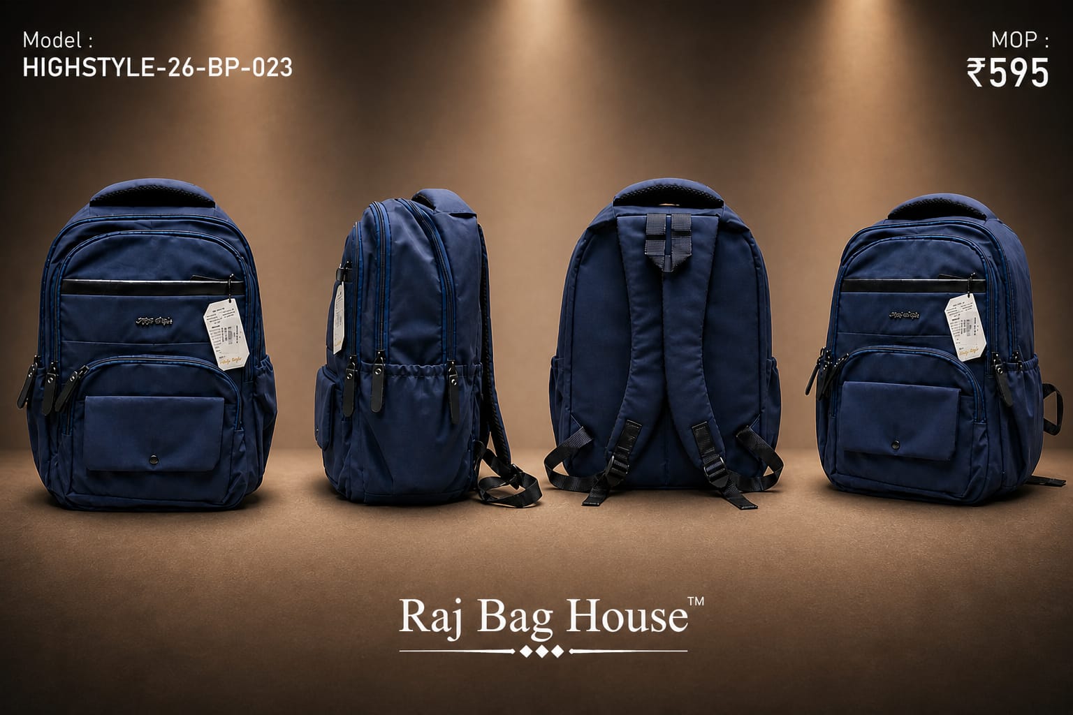 HighStyle 023 Large Backpack – Navy Blue 2