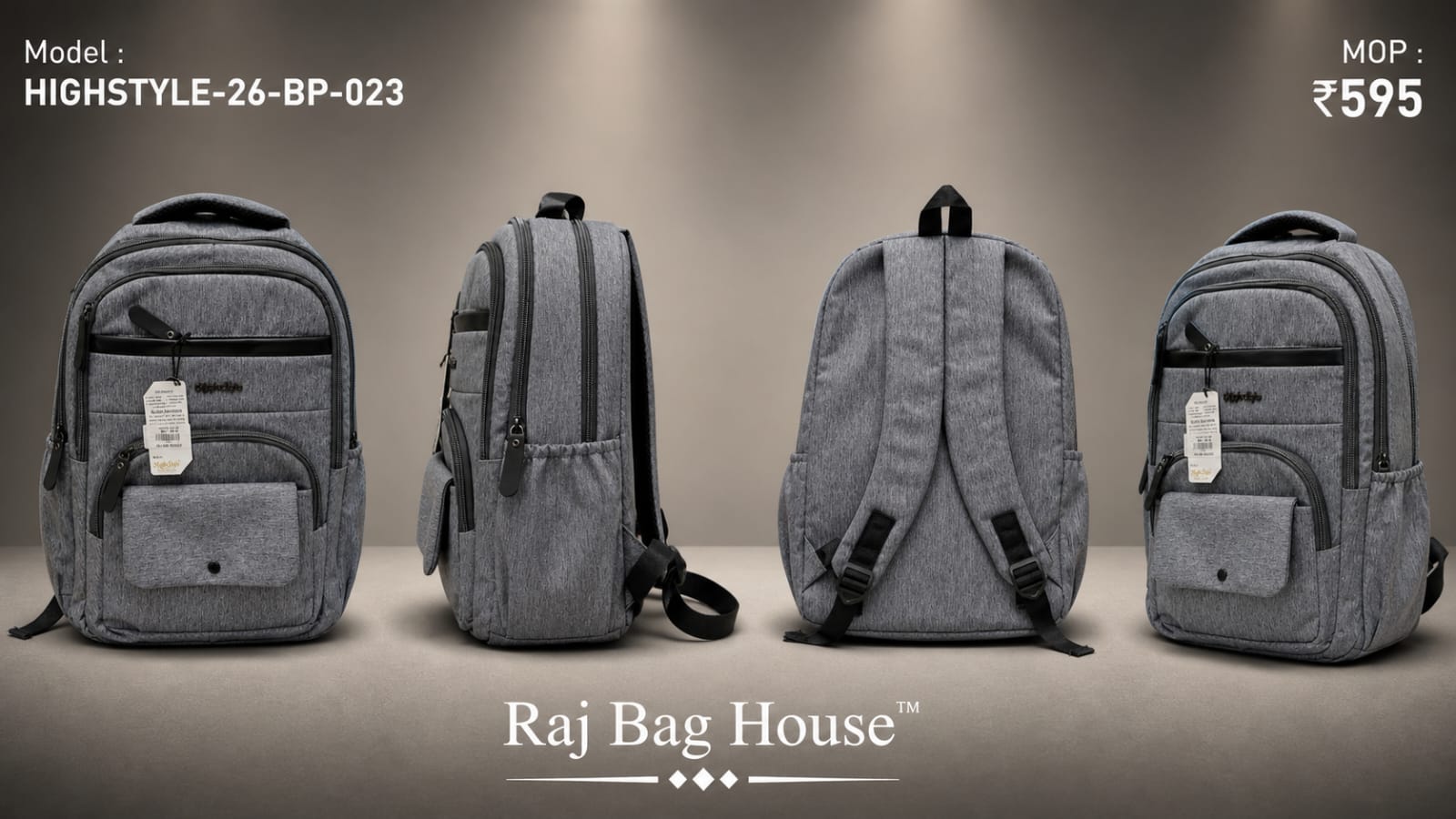 HighStyle 023 Small Backpack – Grey 2