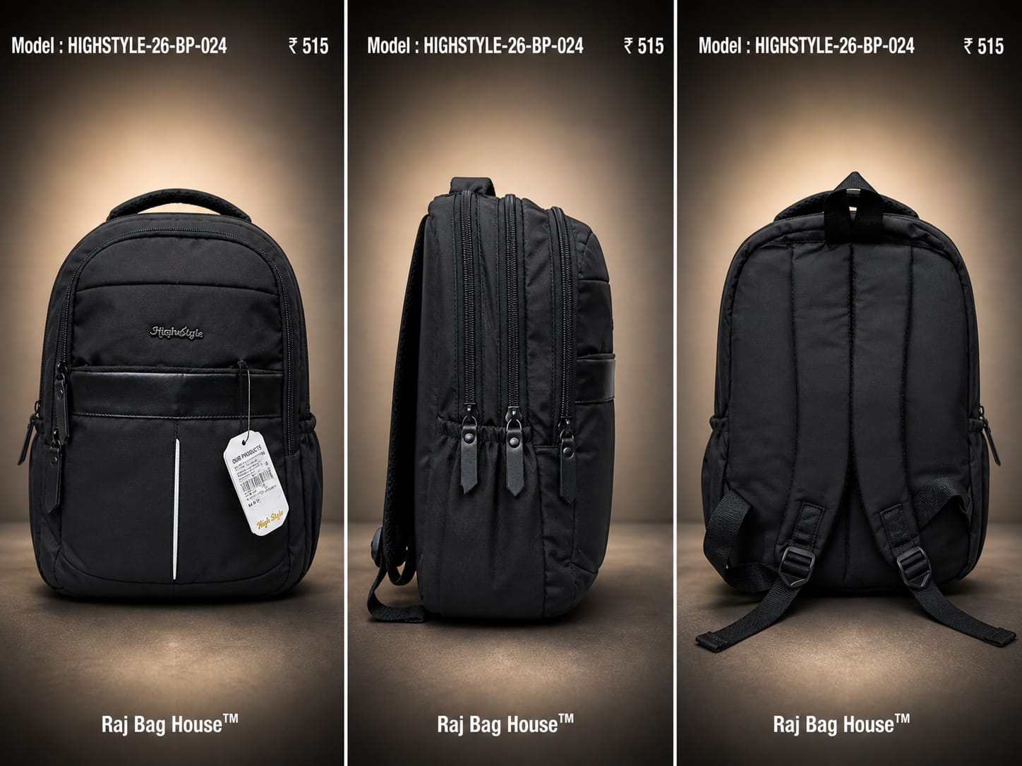 HighStyle Backpack STYLE-26-BP-024 - Black
