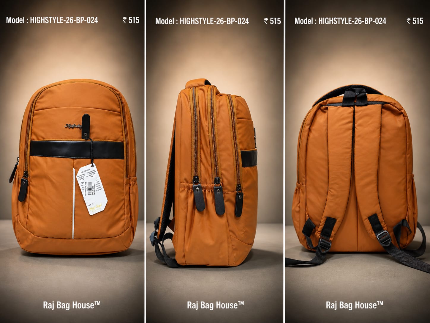 HighStyle 024 Small Backpack – Orange 2