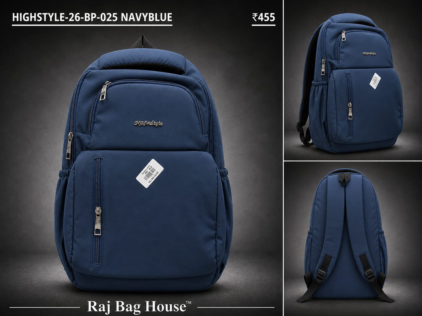 HighStyle Backpack 26-BP-025 - Navy Blue