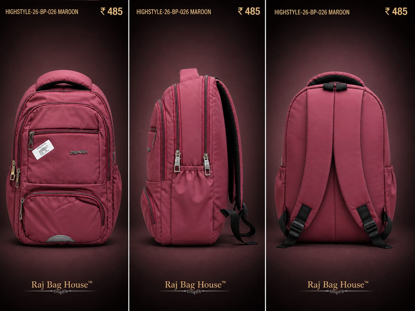 HighStyle Backpack 26-BP-026 - Maroon