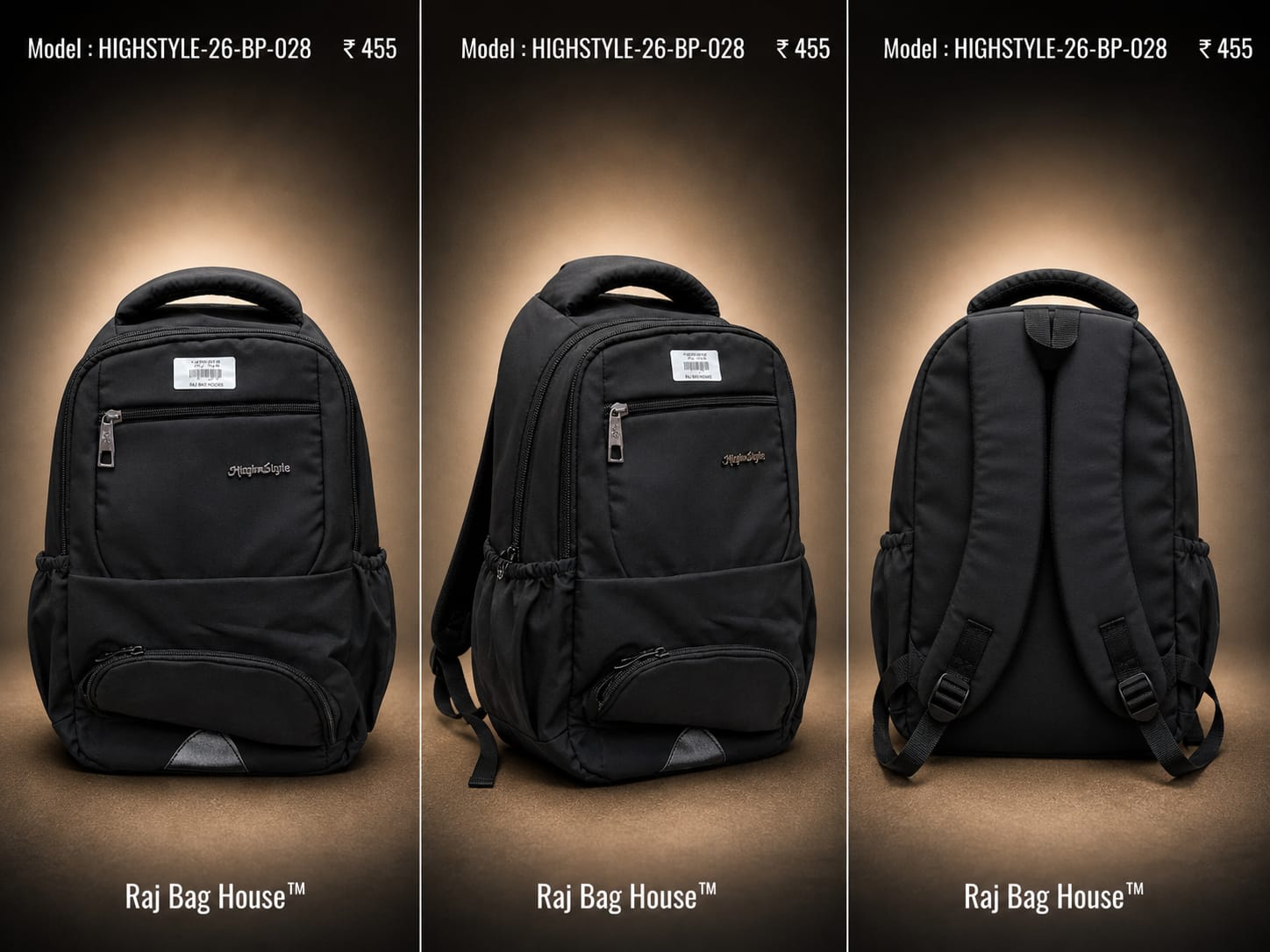 HighStyle Backpack STYLE-26-BP-028 - Black
