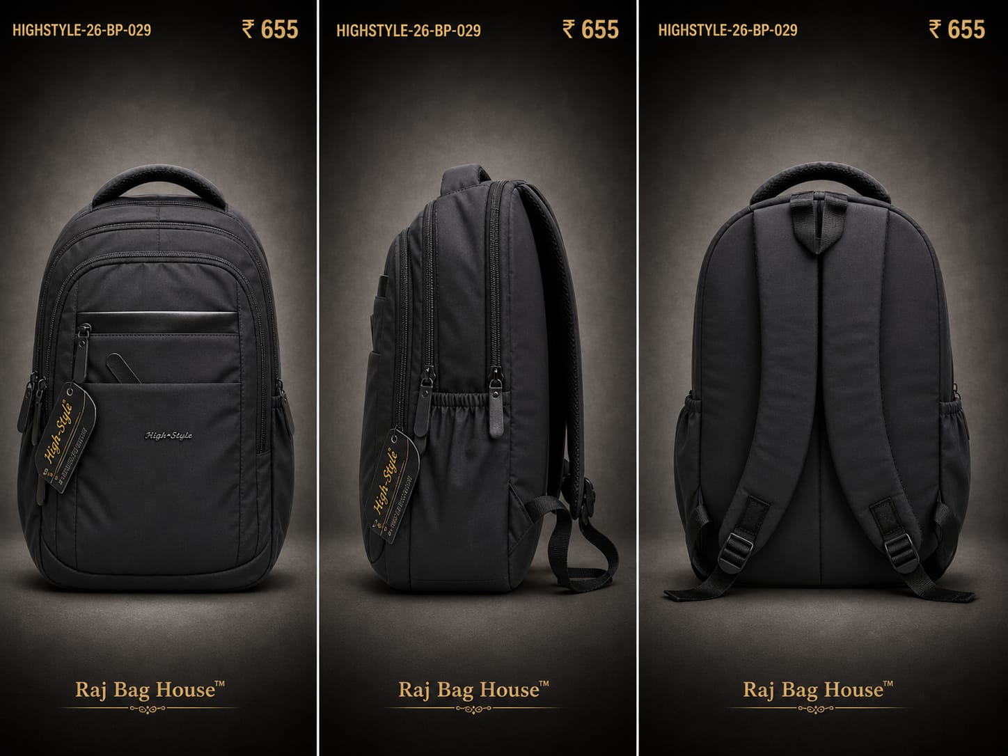 HighStyle 029 Small Backpack – Black 2