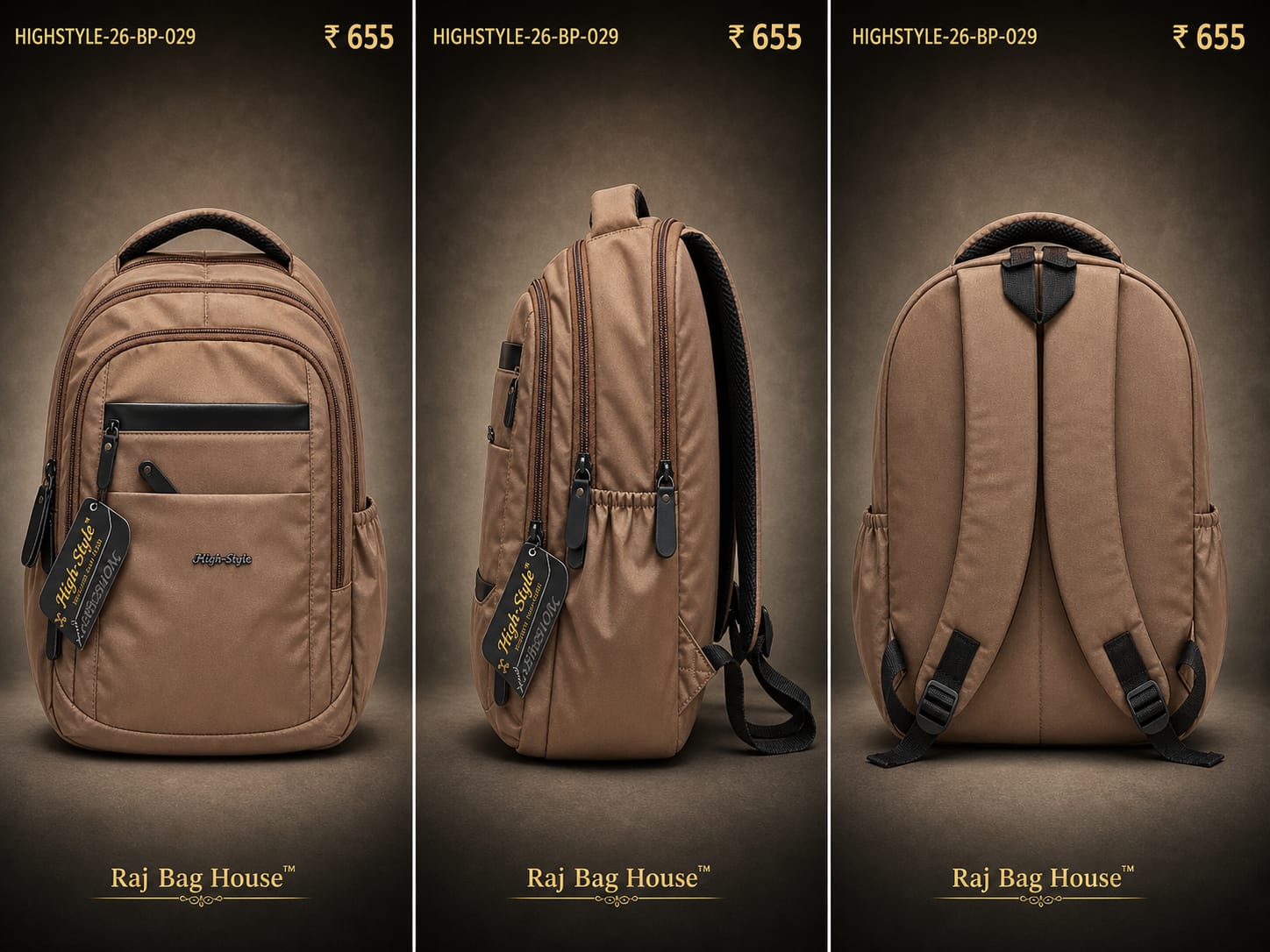 HighStyle 02 Small Backpack – Brown 2
