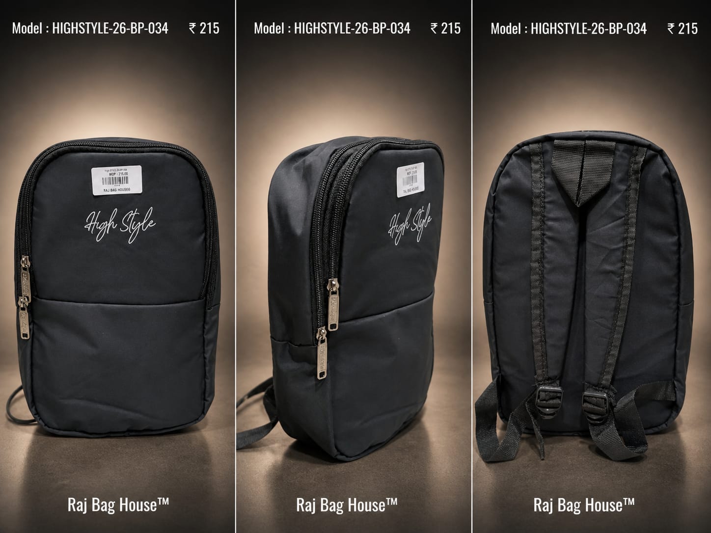 HighStyle Backpack STYLE-26-BP-034 - Black