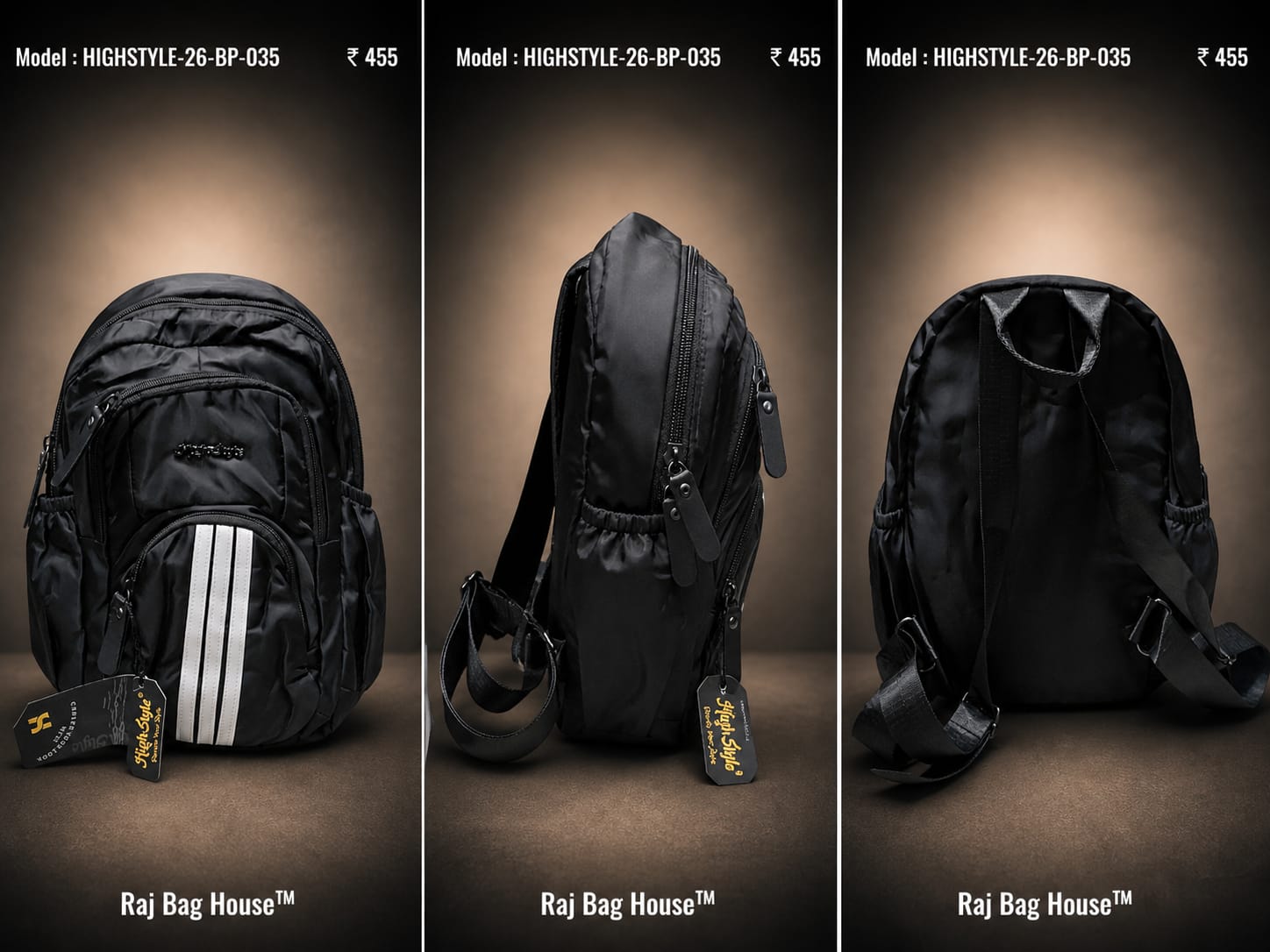 HighStyle Backpack STYLE-26-BP-035 - Black