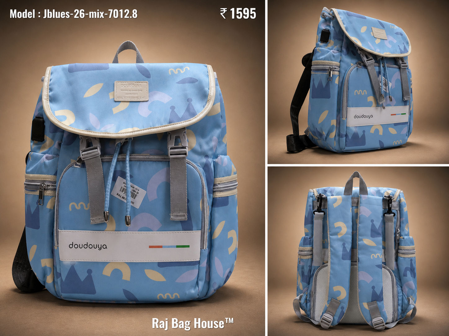 J-Blues Mix 7012.8 Medium Backpack – Blue Multicolour