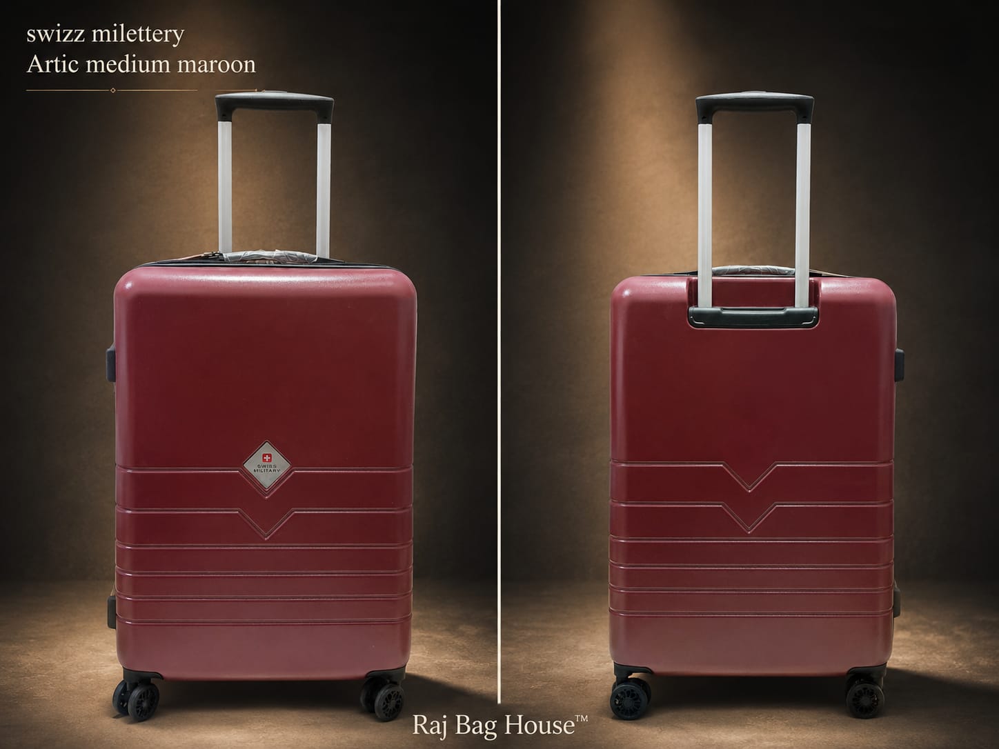 Swizz Milletery Swizz Milletery Artic 24" Medium Trolley Bag – Maroon