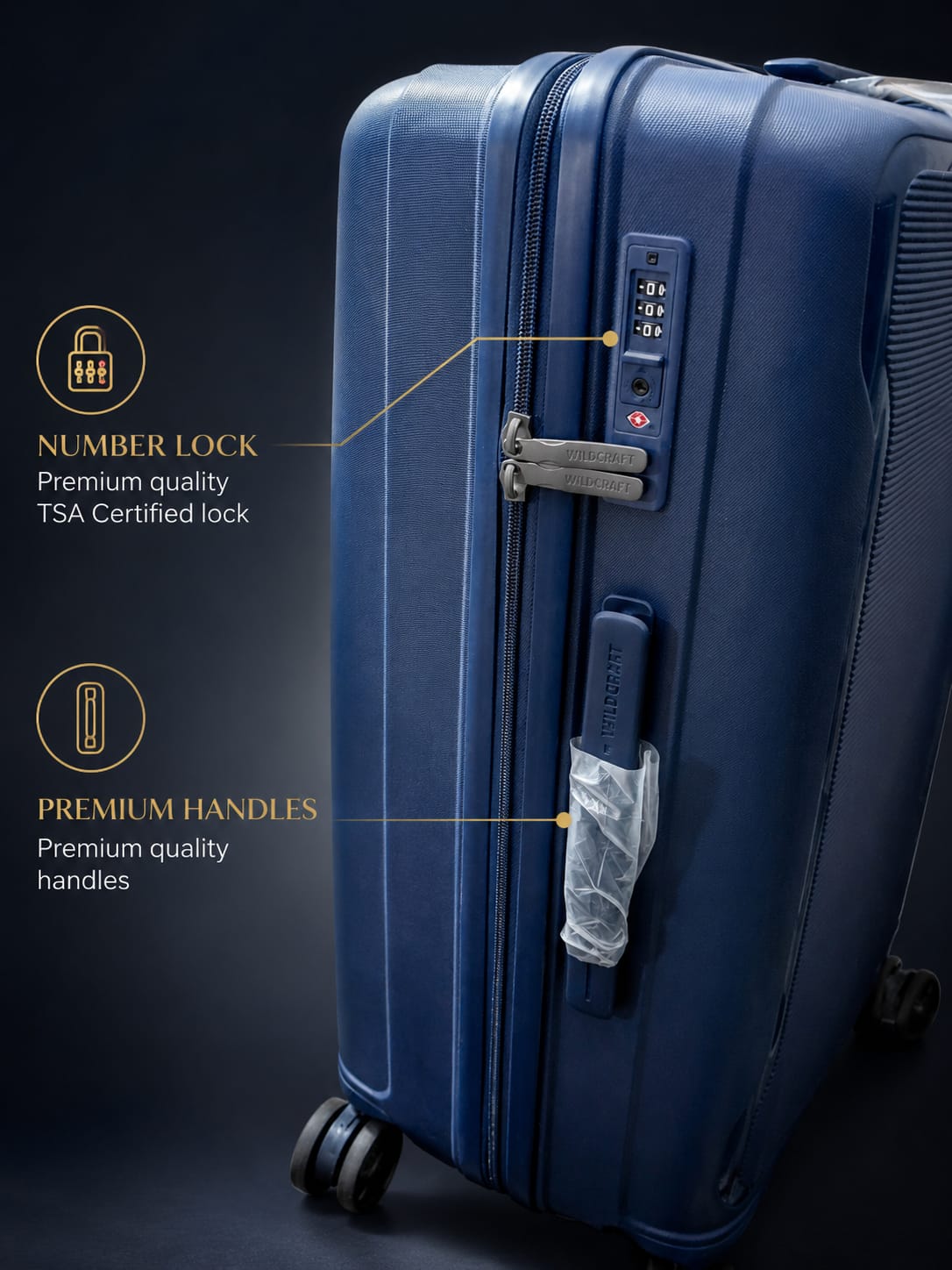 Wildcraft Wildcraft Hector 24" Medium Trolley Bag – Navy Blue 2