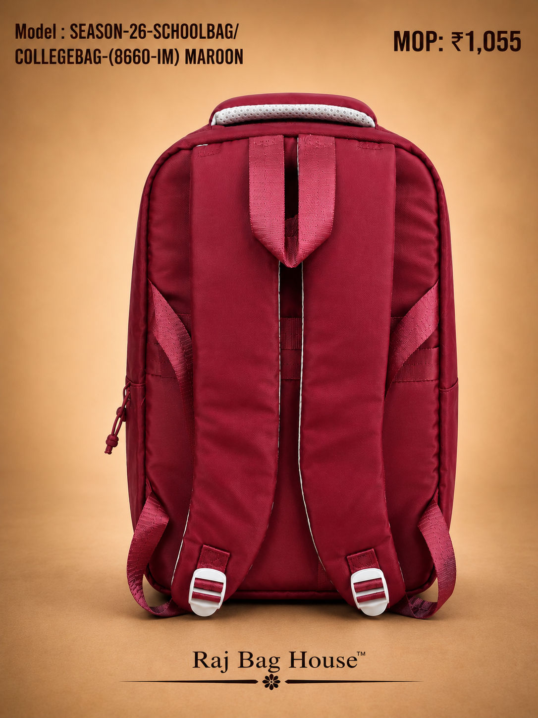 Season Schoolbag/collegebag (8660 Im) School Backpack – Maroon 2