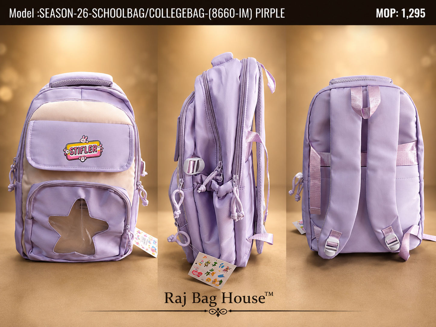 Season School Bag 8660-IM - Purple