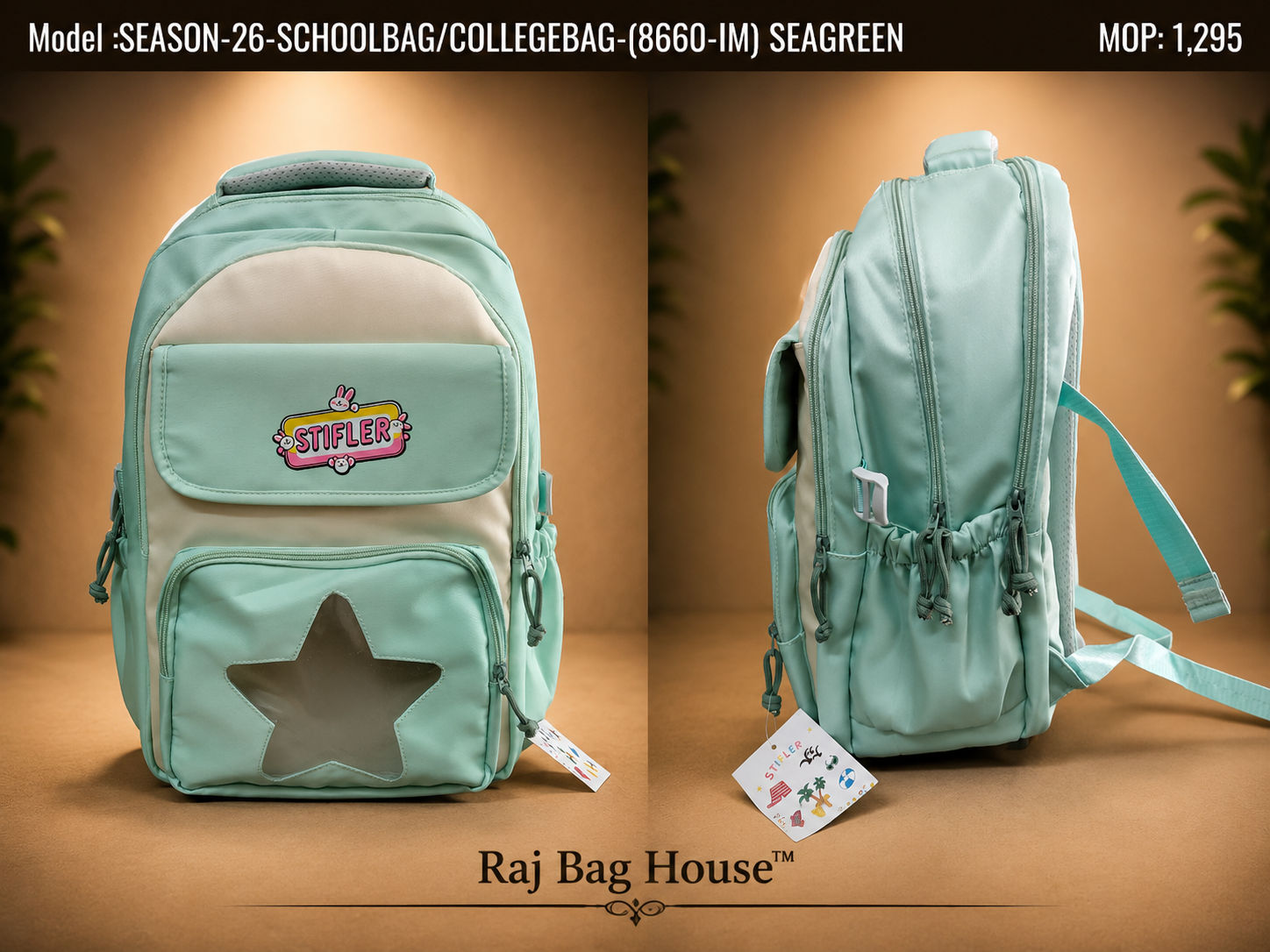Season School Bag 8660-IM - Sea Green