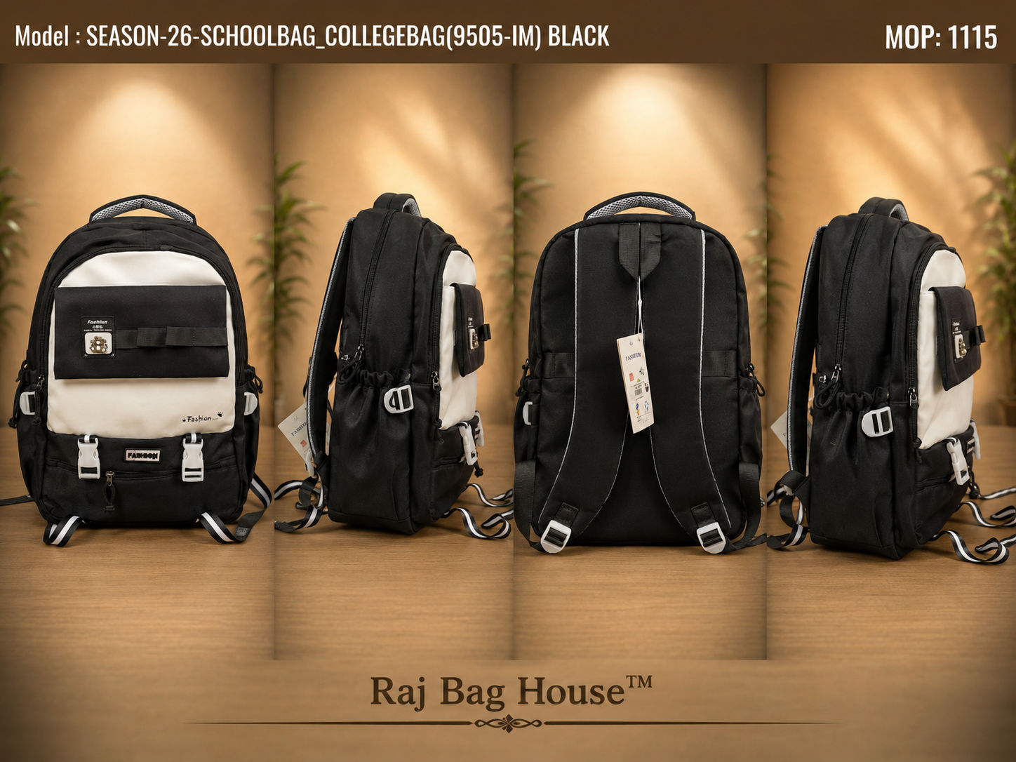 Season School Bag 9505-IM - Black