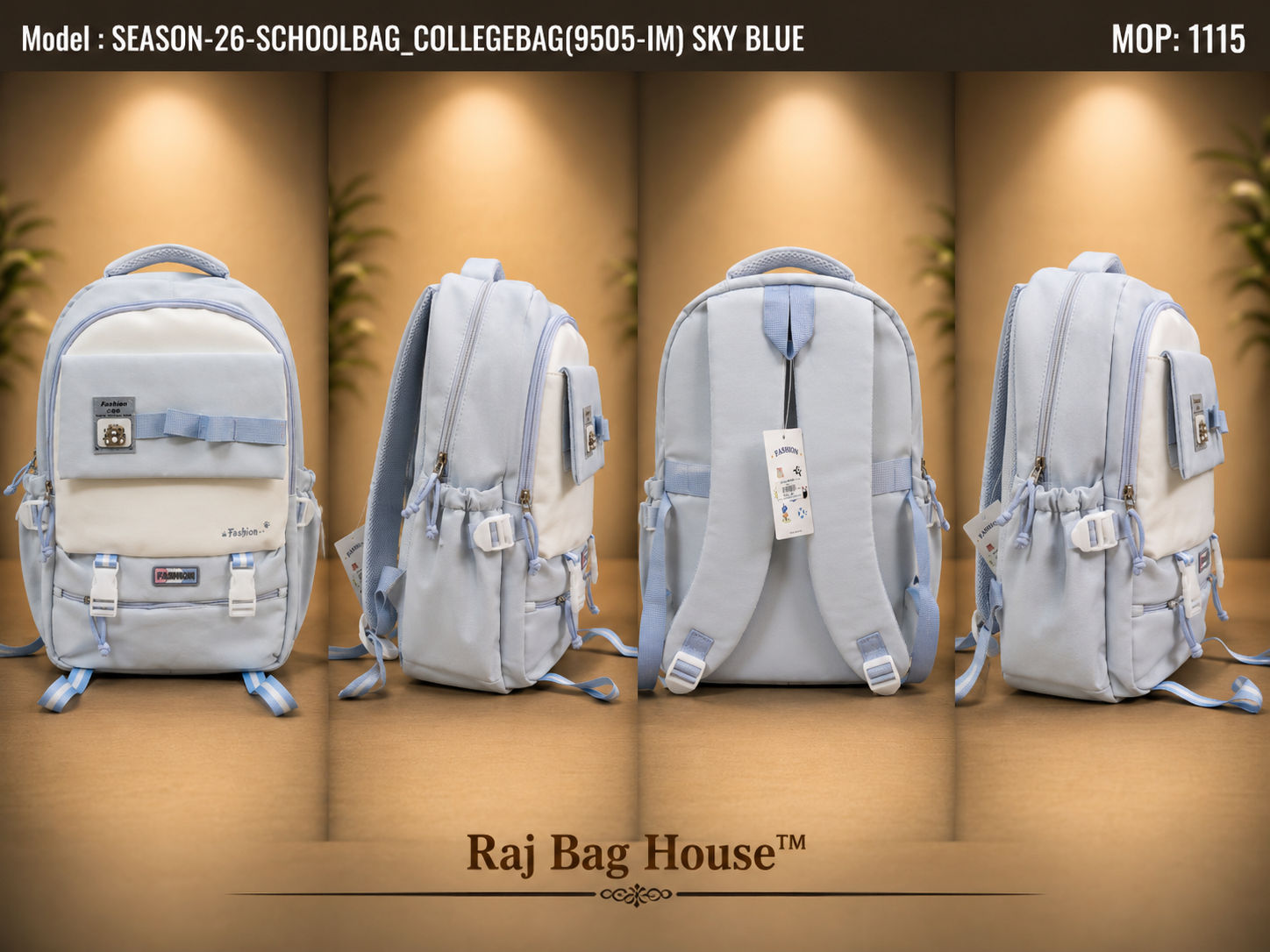 Season School Bag 9505-IM - Sky Blue