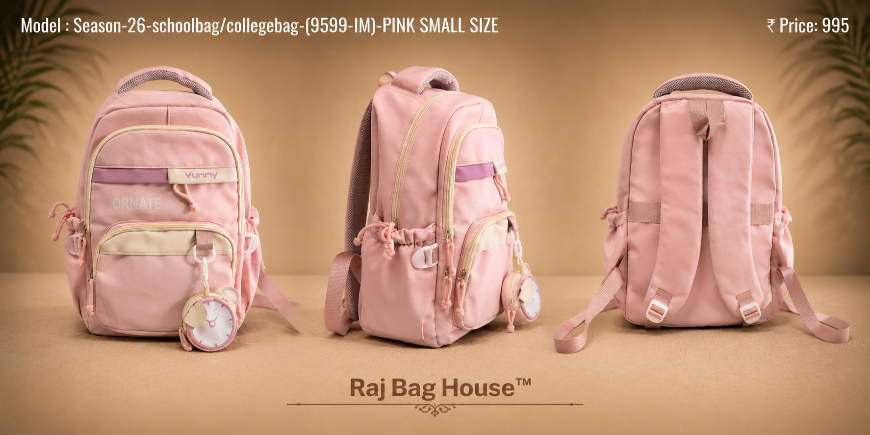 Season School Bag 9599-IM - Pink