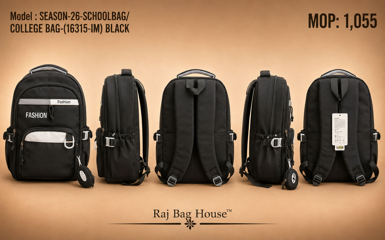 Season School Bag 16315-IM - Black