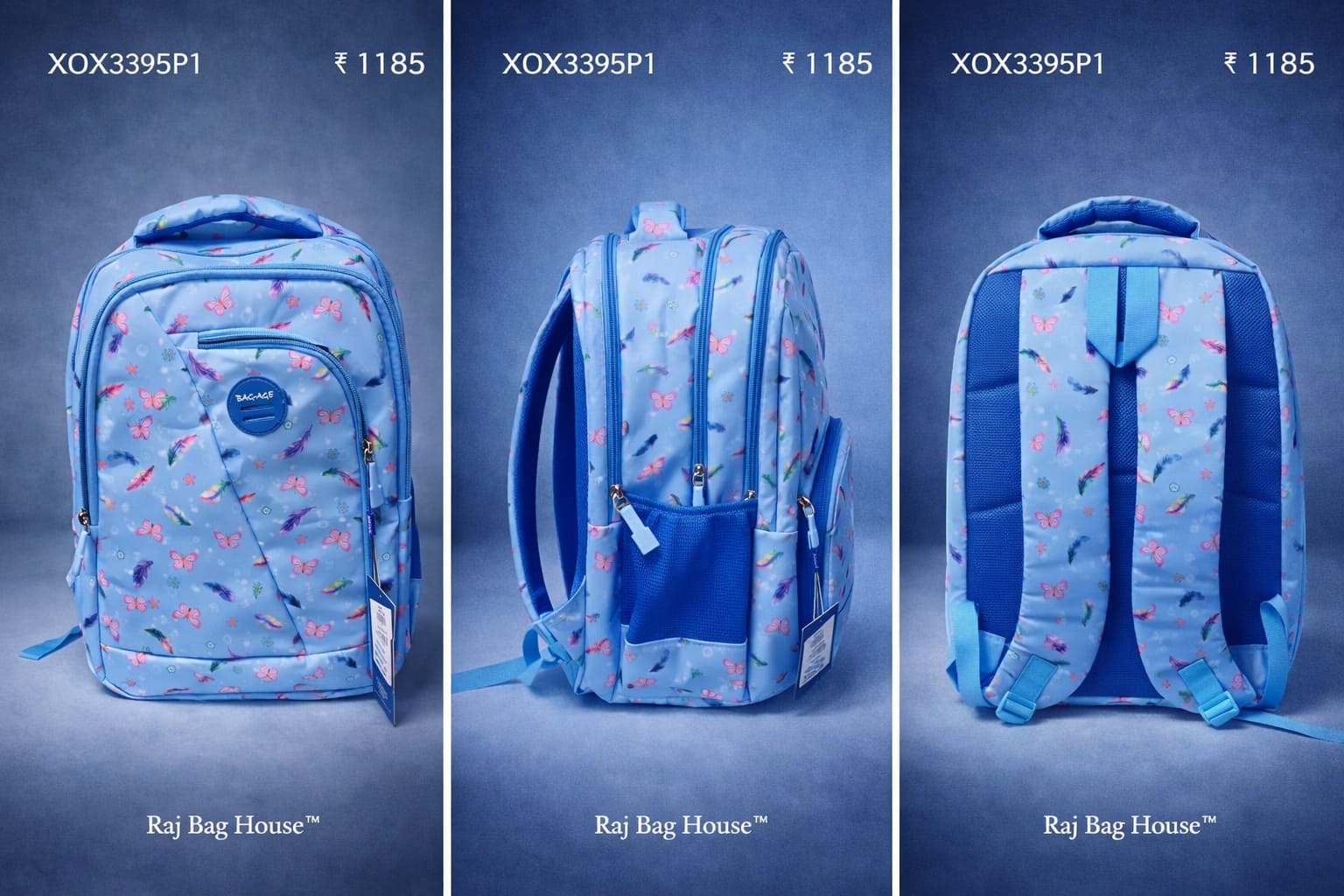 Baggage P1 Large School Backpack – Sky Blue 2
