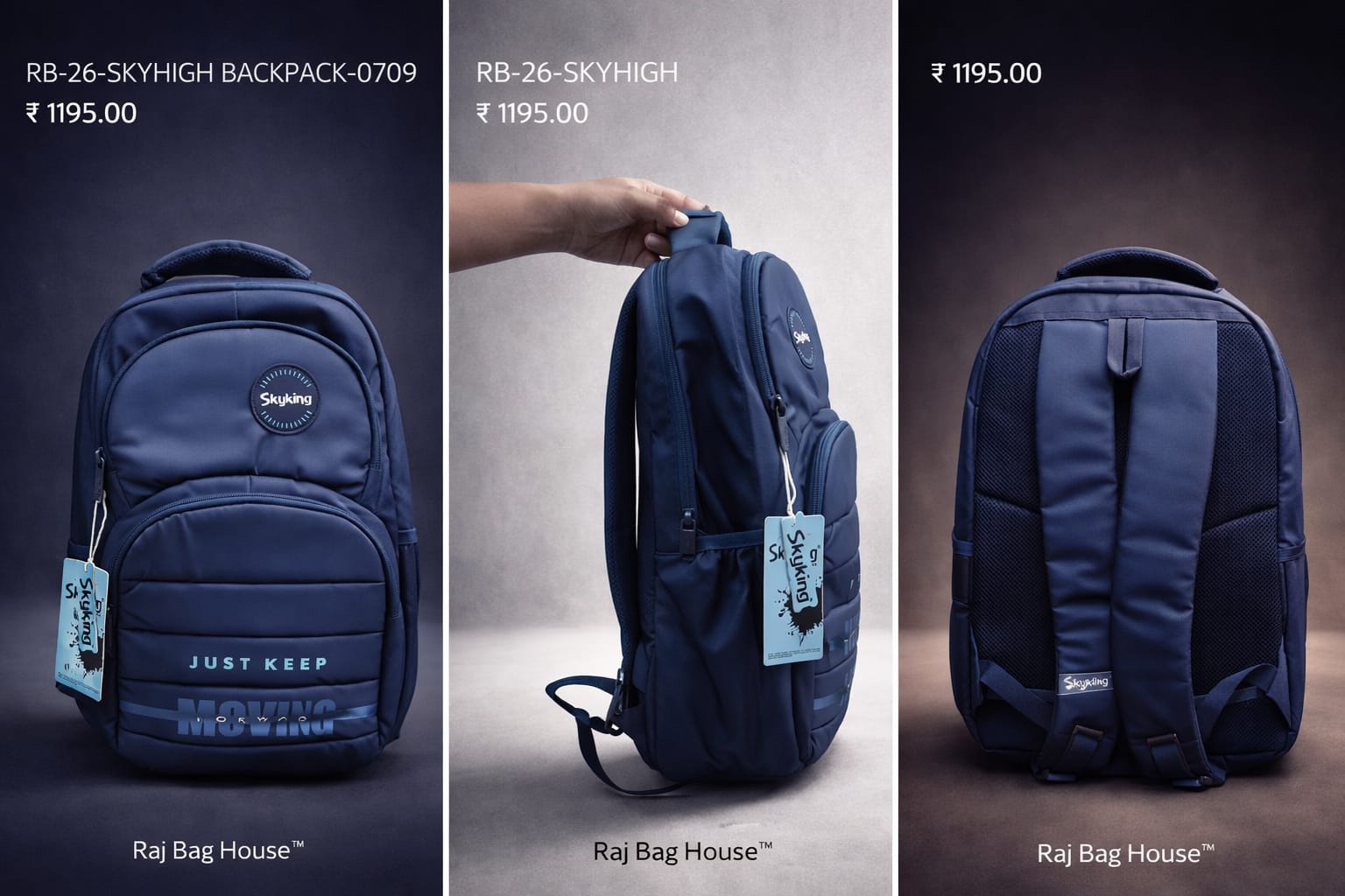 Skyhigh 0709 Navyblue Large College Backpack – Navy Blue 2