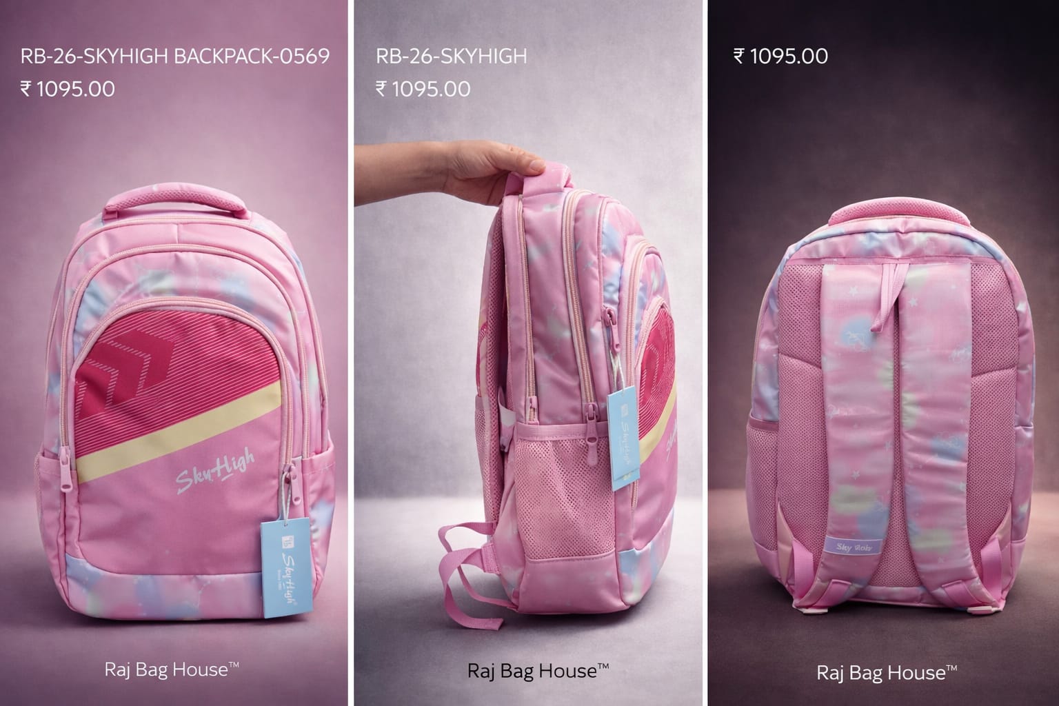 Skyhigh 0569 School Backpack – Pink 2