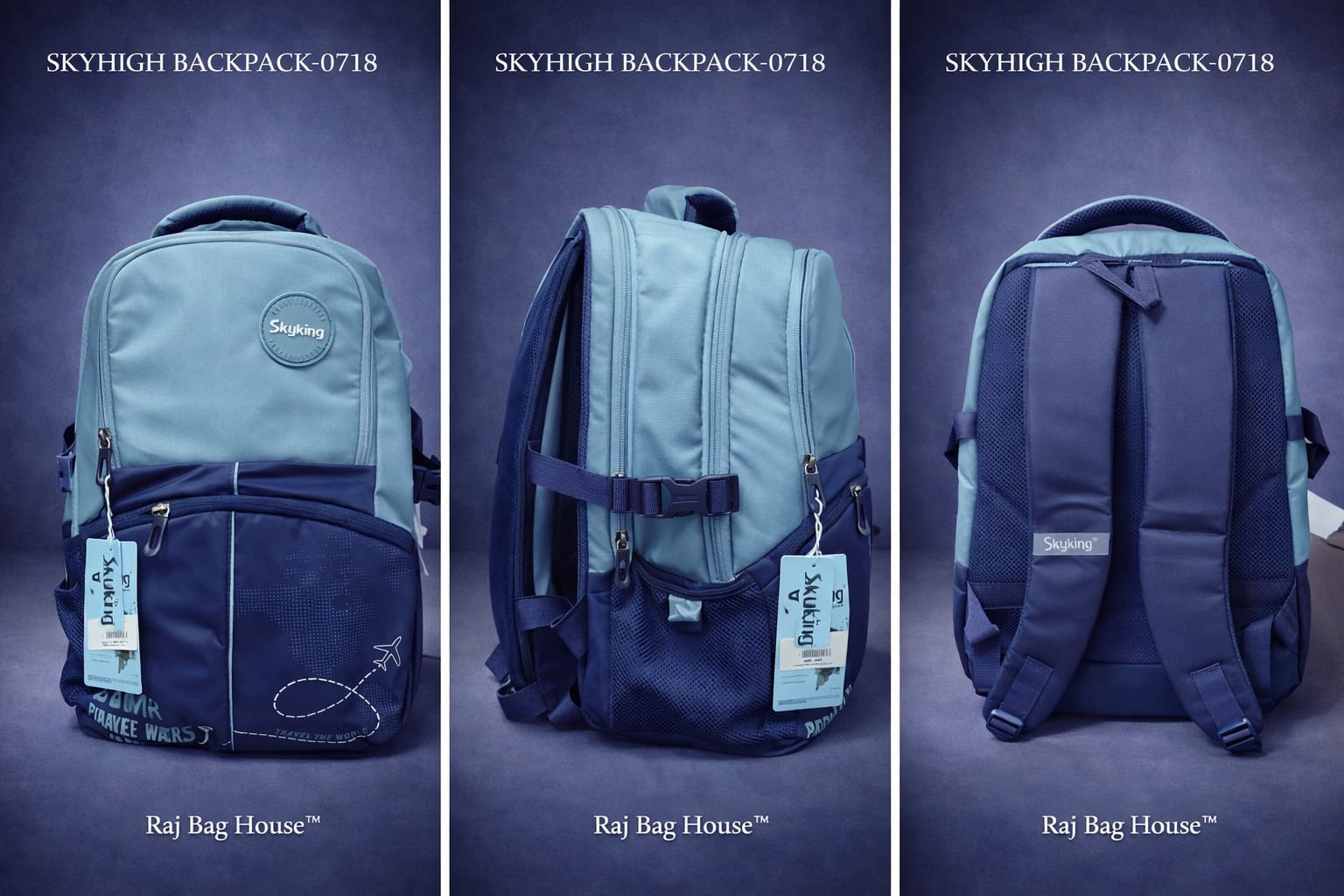 Skyhigh School Backpack 0718 - Pista / Navy Blue