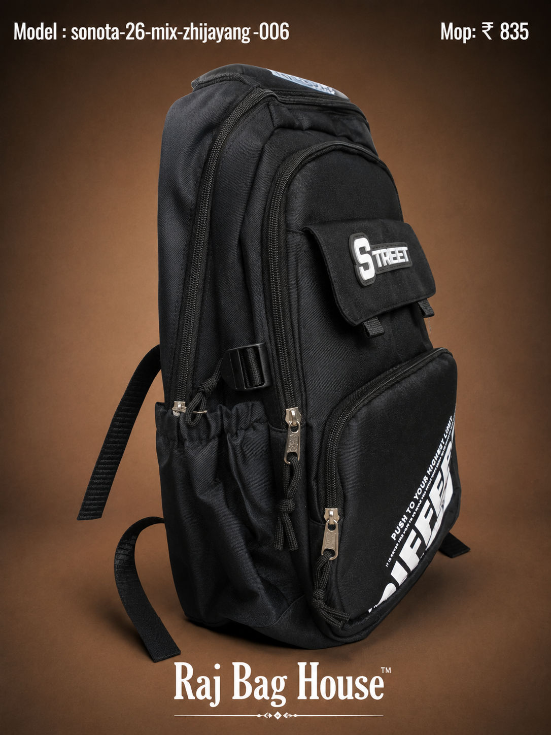 Sonata Mix Zhijayang 006 School Backpack – Black 2