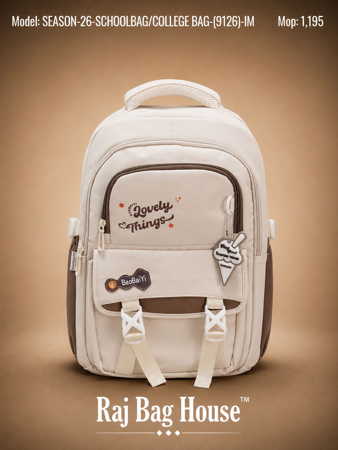 Season College Bag 9124-IM - Cream