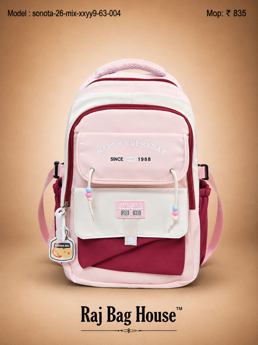Sonata Mix Xxyy9 63 004 Plus School Backpack – Pink / White / Maroon
