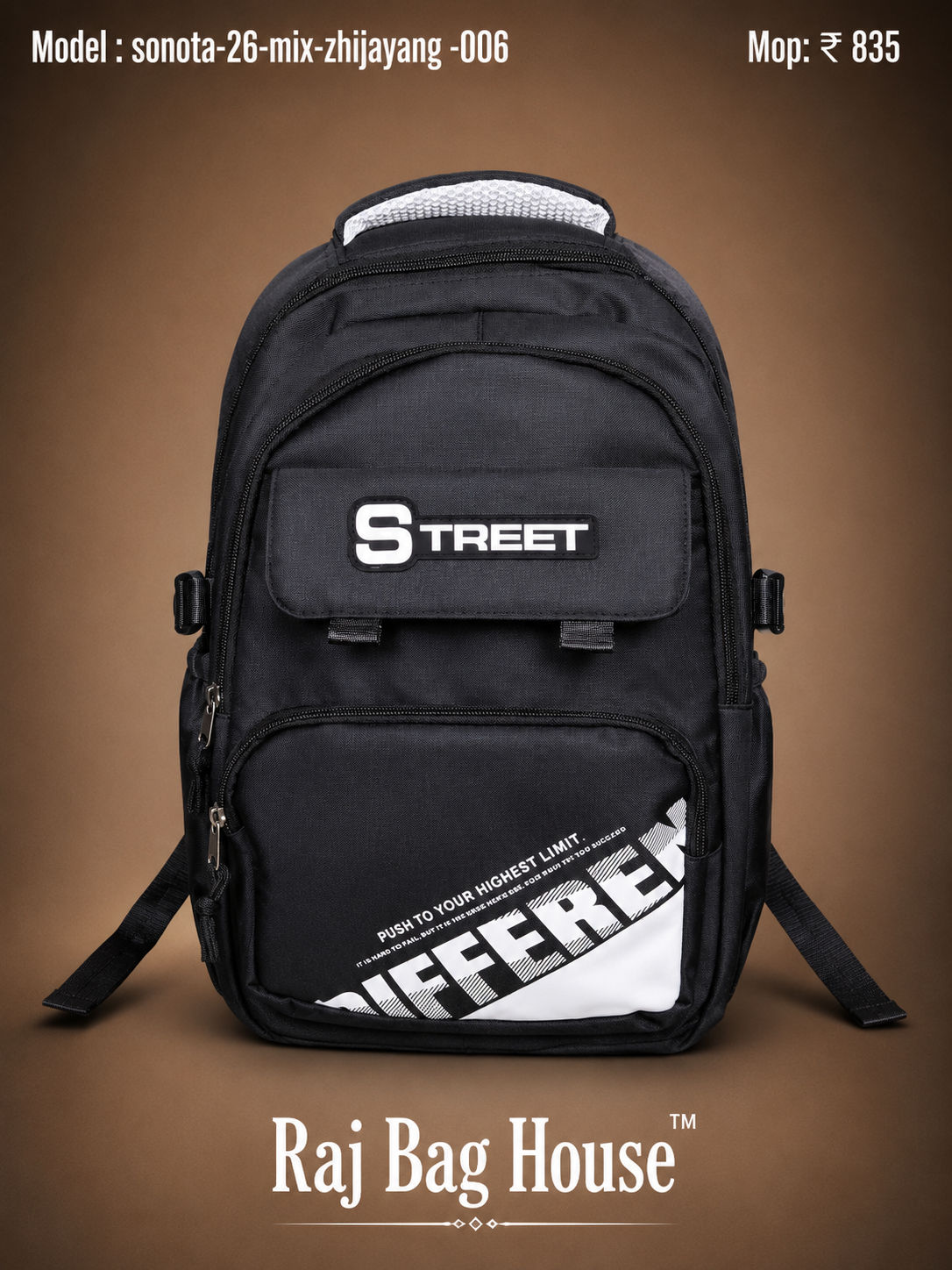 Sonata Mix Zhijayang 006 School Backpack – Black