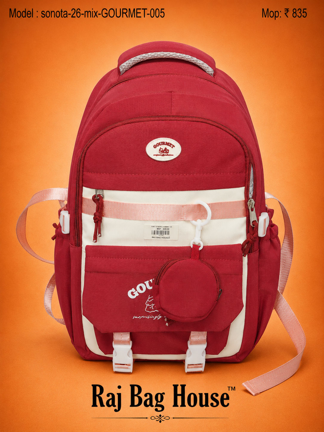 Sonata Mix Gourmet 005 + School Backpack – Maroon / White