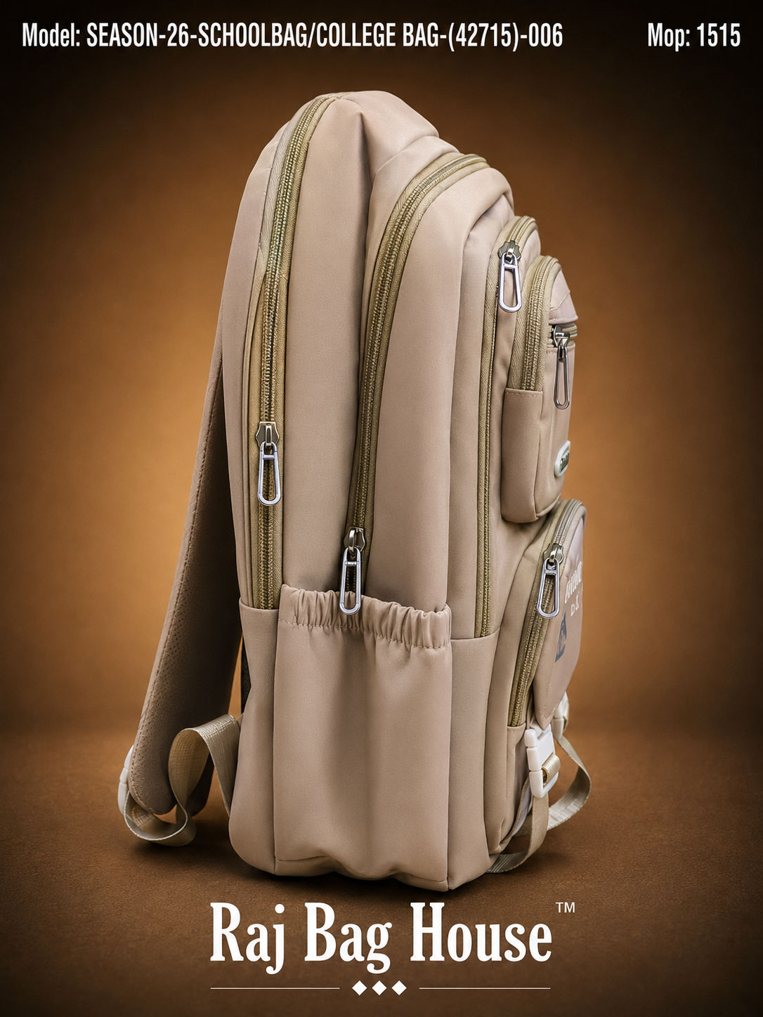 Sonata Mix 42715 Medium School Backpack – Cream 2