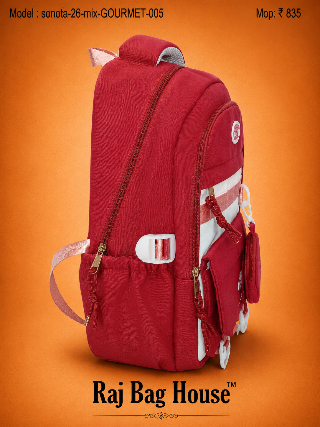 Sonata Mix Gourmet 005 + School Backpack – Maroon / White 2