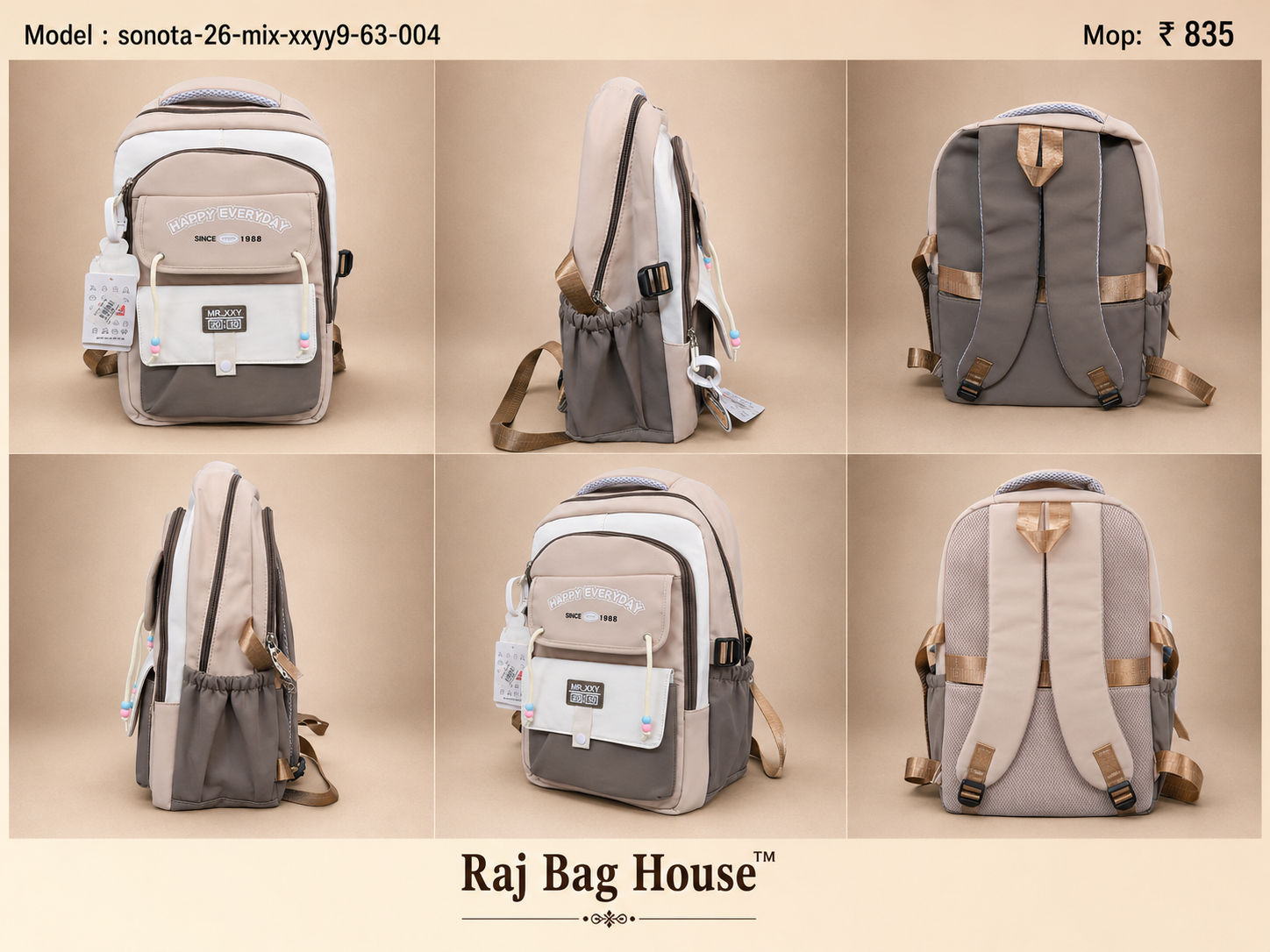 Sonata Mix Xxyy9 63 004 Plus School Backpack – Cream / White
