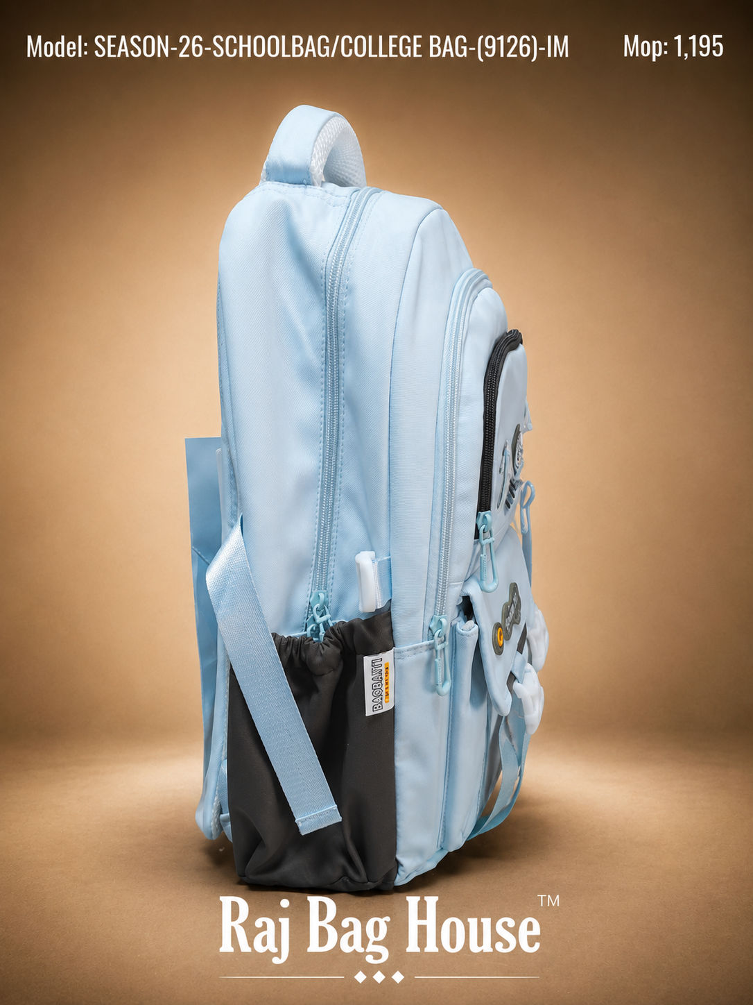 Season Schoolbag/college (9124 Im) Skyblue Medium College Backpack – Sky Blue 2