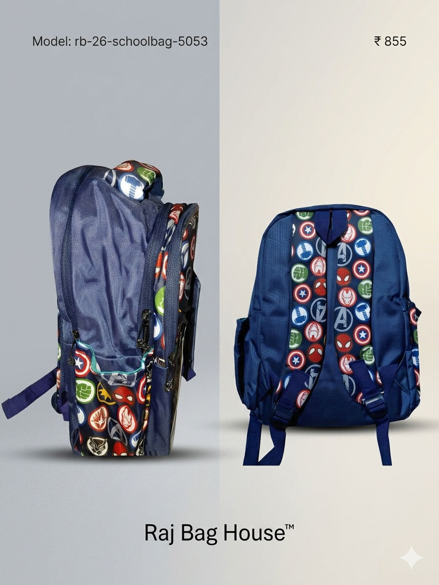 Imported Schoolbag 5053 Ironman Medium School Backpack – Navy Blue 2