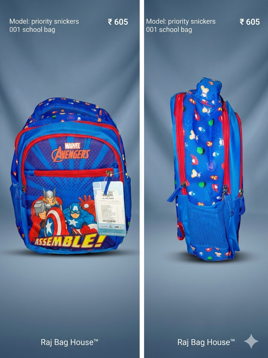 Priority Priority Snickeers 001 Iron Man Medium School Backpack – Blue / Red