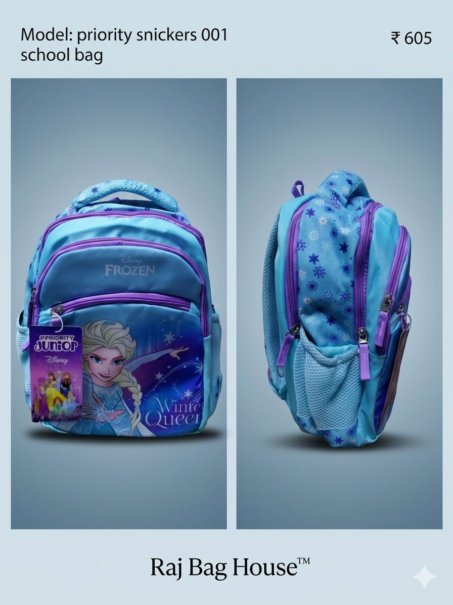 Priority Priority Snickeers 001 Frozen Medium School Backpack – Sea Green / Purple
