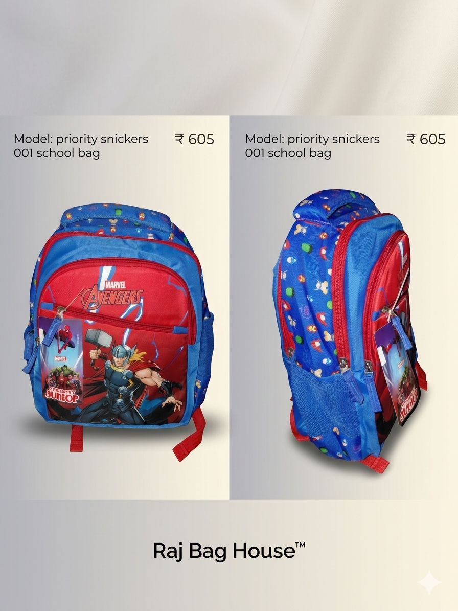 Priority Priority Snickeers 001 Thor Medium School Backpack – Blue / Red