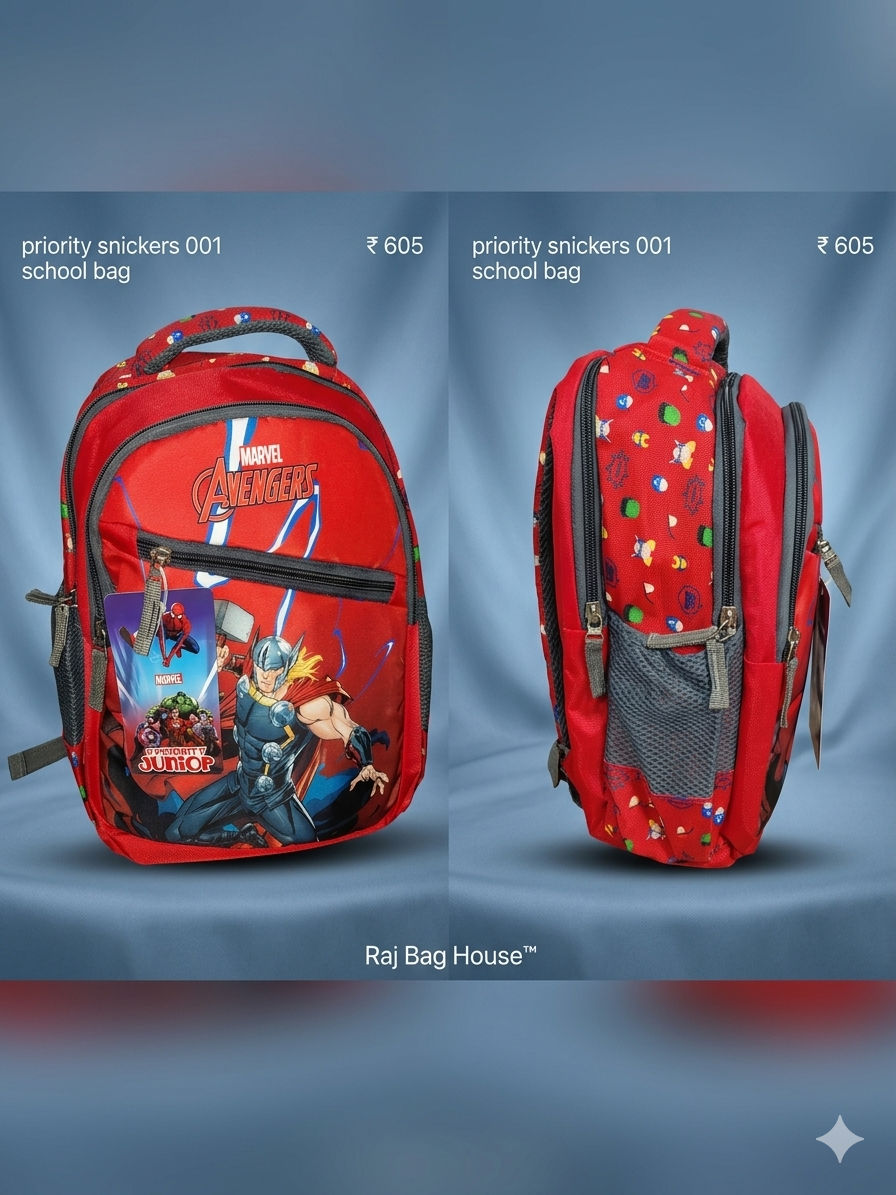 Priority Priority Snickeers 001 Thor Medium School Backpack – Grey / Red