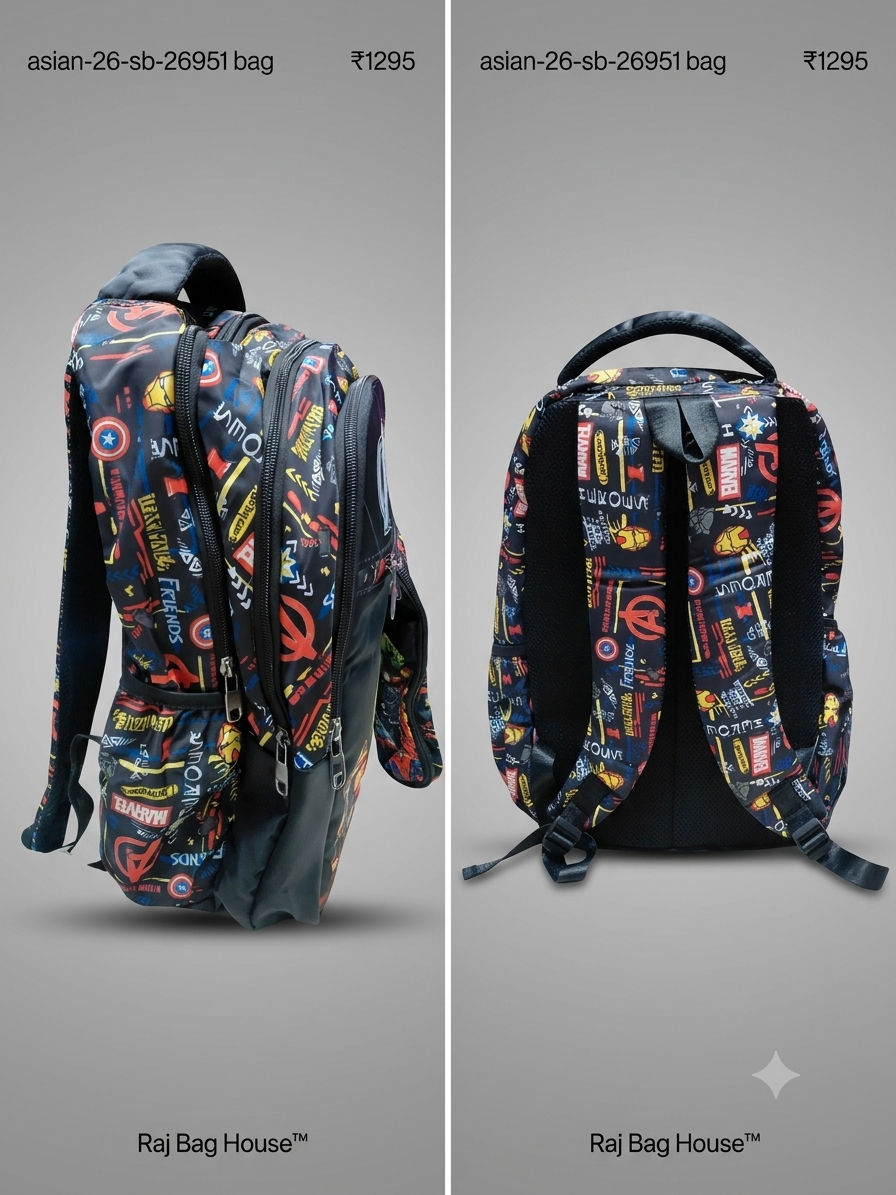 Asian 26951 Avengers Medium School Backpack – Black 2