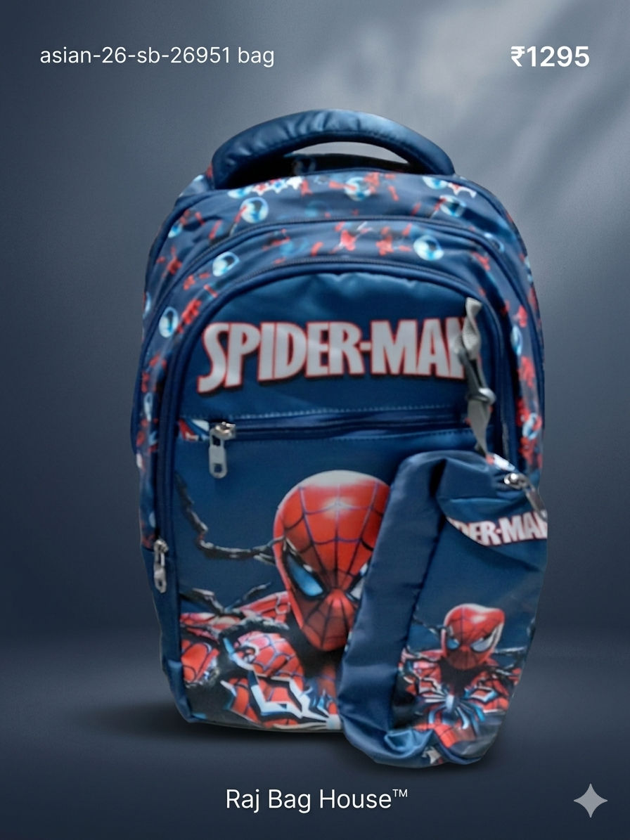 Asian 26951 Spider Man Medium School Backpack – Navy Blue