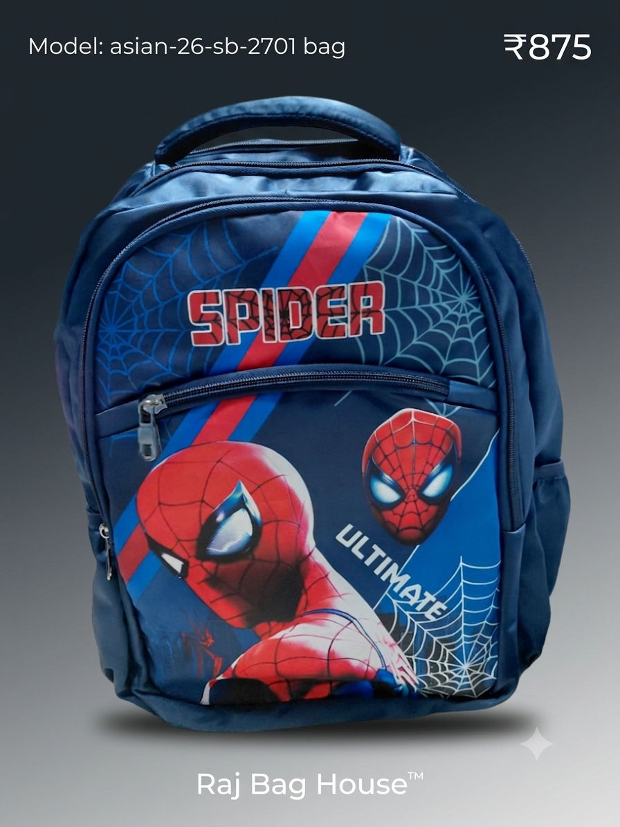 Asian 24701 Spider Man Medium School Backpack – Navy Blue